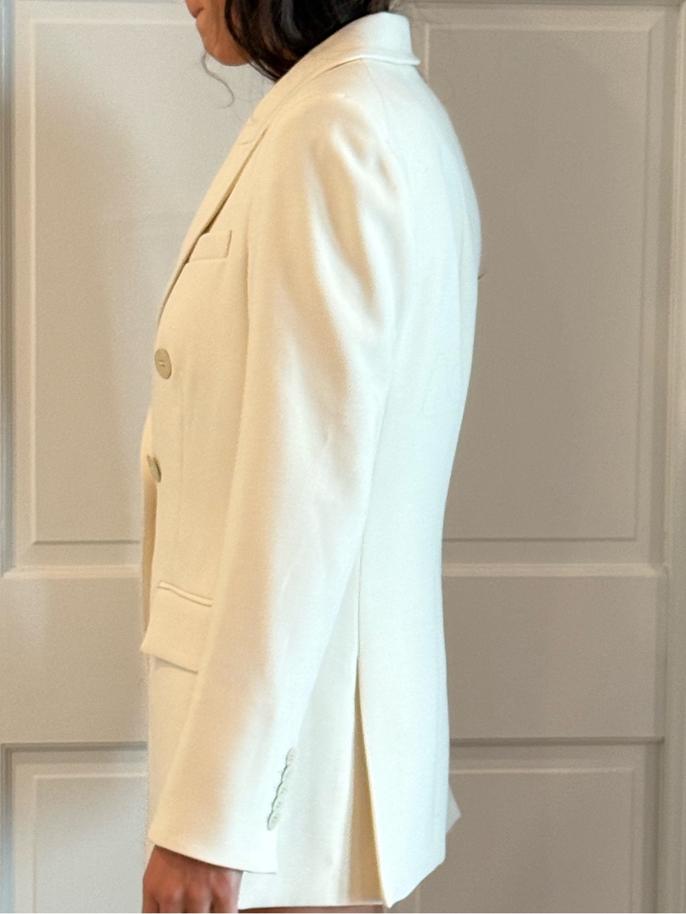 Veronica Beard Double-Breasted Cream Blazer - Picture 2 of 4